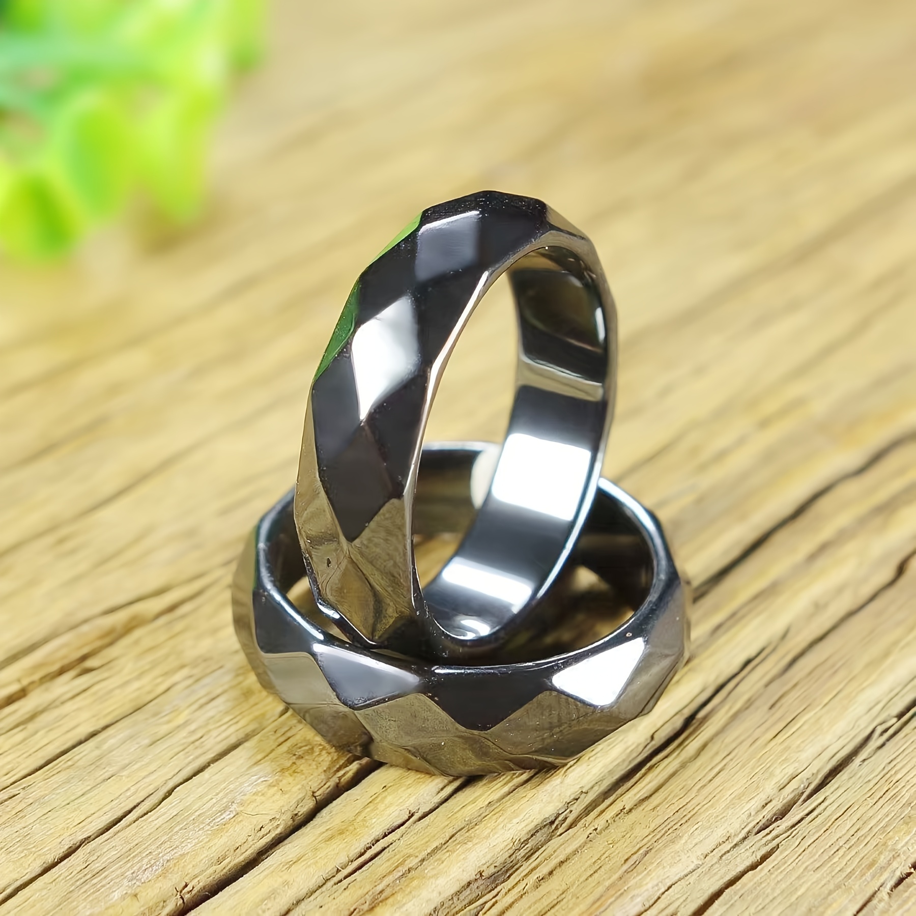 Terahertz Stone Faceted Ring Friendship Matching Promise Rings